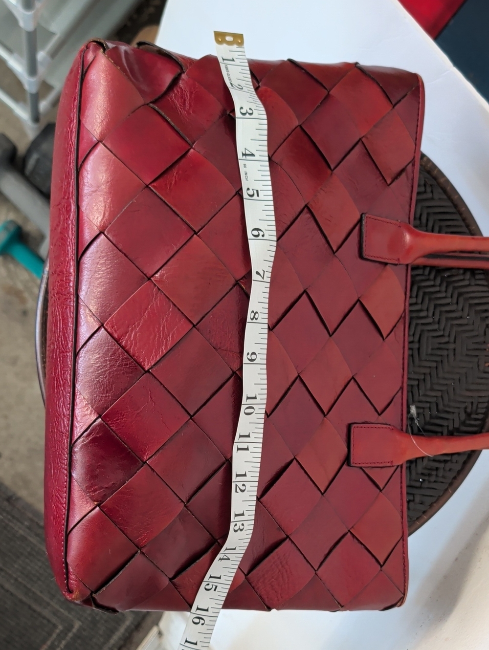 Vintage Wilsons Leather Woven Red Shoulder Bag - Picture 5 of 12